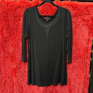 Cable & Gauge Black tunic with sexy mesh